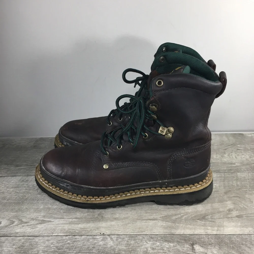 Mens Georgia Giant G8374 Work Steel Work Boots Waterproof Leather Size 10.5 M